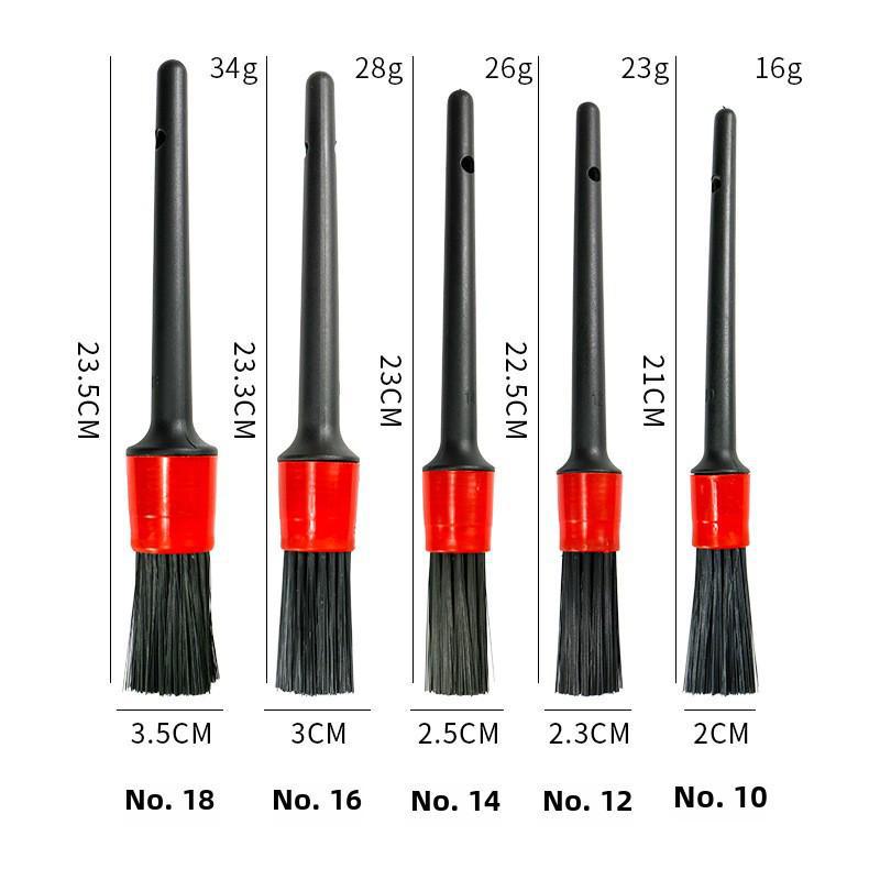 Car Detailing Brush Set: Grille, Air Vent, Wheel Rim, Engine Gap - 5-Piece Kit for Auto Cleaning.