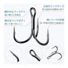 100 Pieces Triple Hook Lure Needle Round Three Hooks Black 1# 2# 4# 6# 8# 10# Set