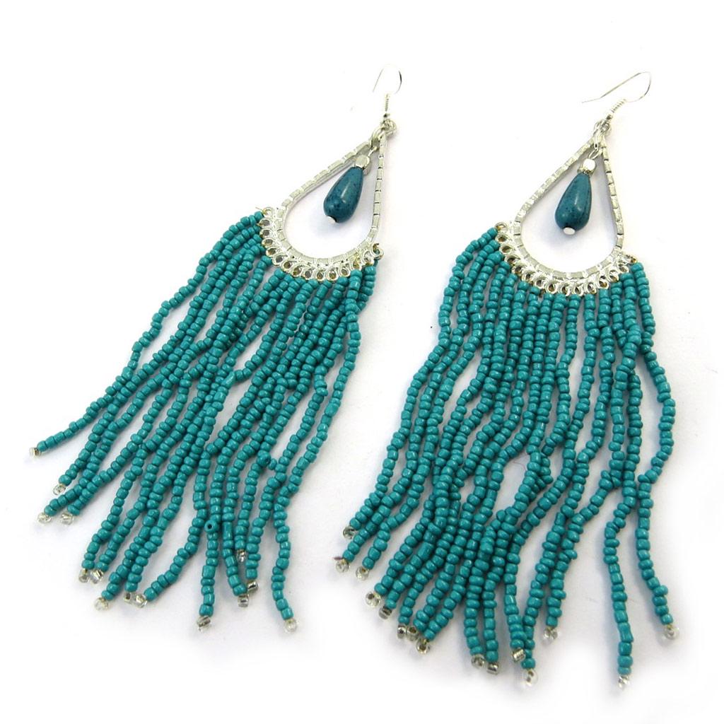 Les Trésors De Lily [N5020] - Turquoise 'Navajos' Designer Earrings