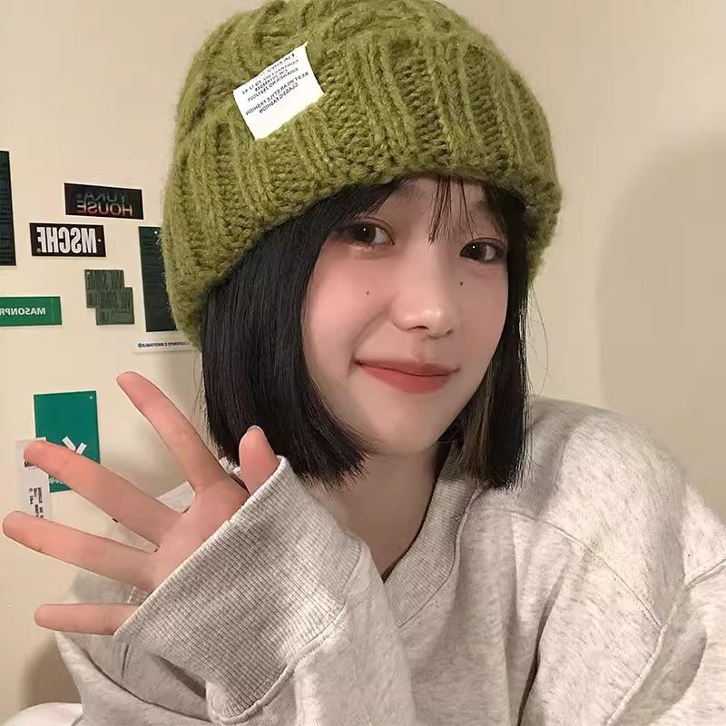 New Fashionable Twist Knitted Woolen Hat Japanese Style Women's Korean Version Warm Ear Protection Multi Color Optional Casual Cold Hat