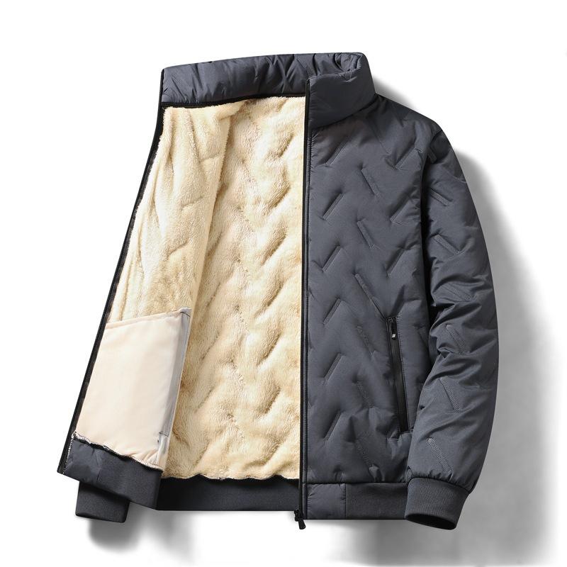 7XL Plus Fleece Lamb Fleece Padded Jacket Men's Winter Warmth Thickened Jacket Middle-aged and Elderly Plus Size