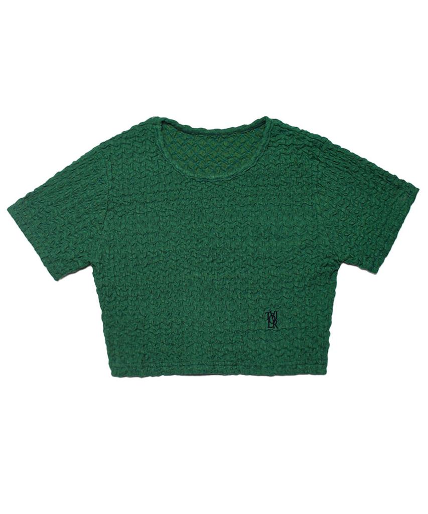TAILOR STUDIO Taylor Wave Crop T-Shirt (Green)