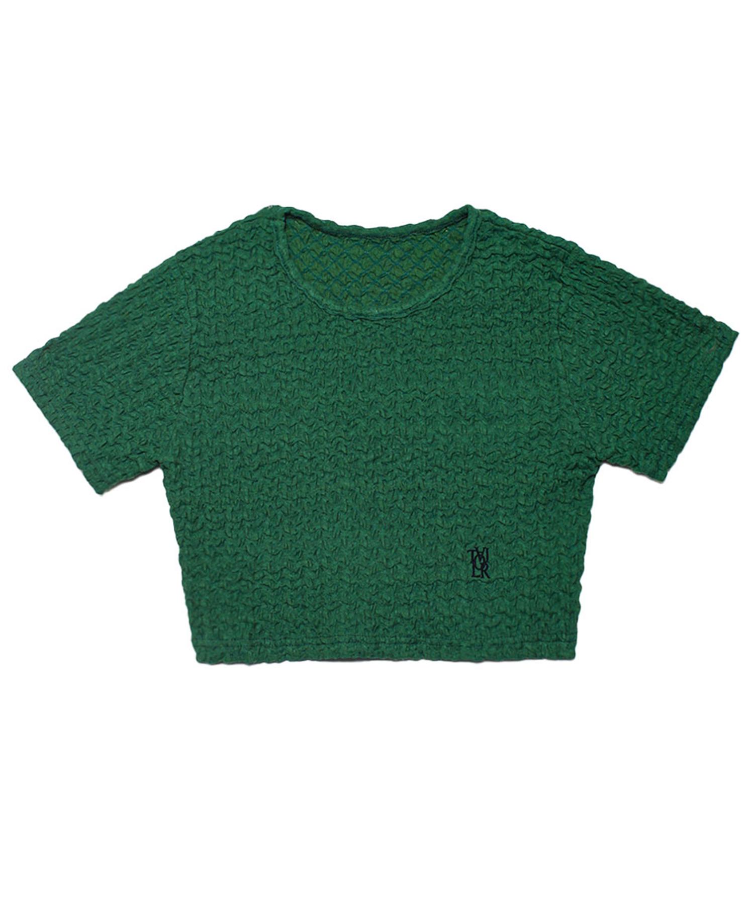 Taylor Studio Taylor Wave Crop T-Shirt (Green) 1