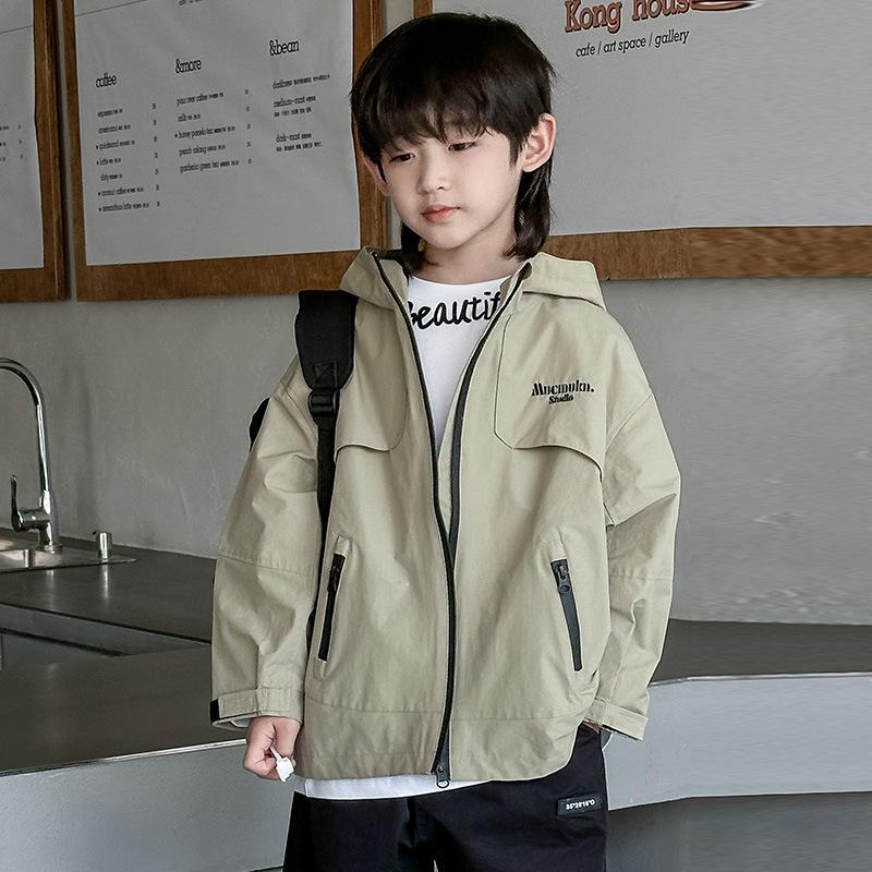 

Красивый комбинезон для мальчика, пальто, весна и осень 2025, детская модная повседневная ветровка 170cm