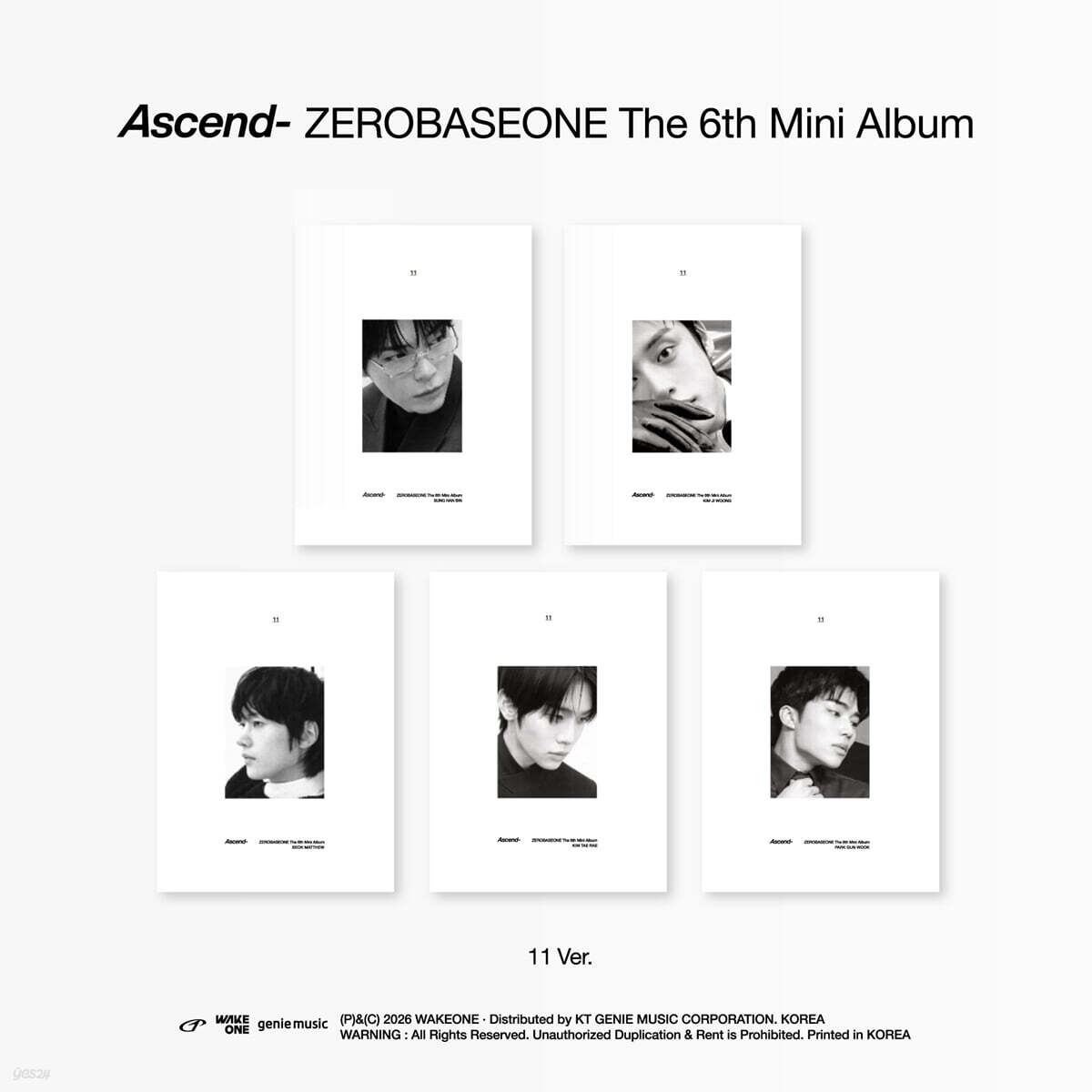 

[Pre-Order] ZEROBASEONE Ascend Kpop Album CD Photocard Official Set Version
