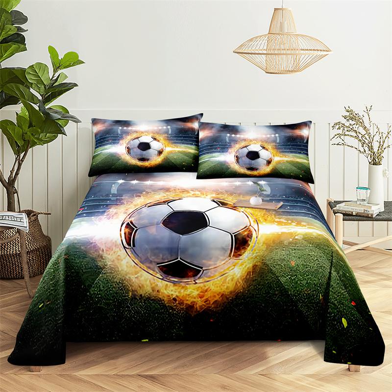 Tenis, Fotbal Sporty 0,9/1,2/1,5/1,8/2,0m Ložní prádlo Digitální tisk Polyesterové prostěradlo s potiskem a povlakem na polštář Ložní souprava s potiskem