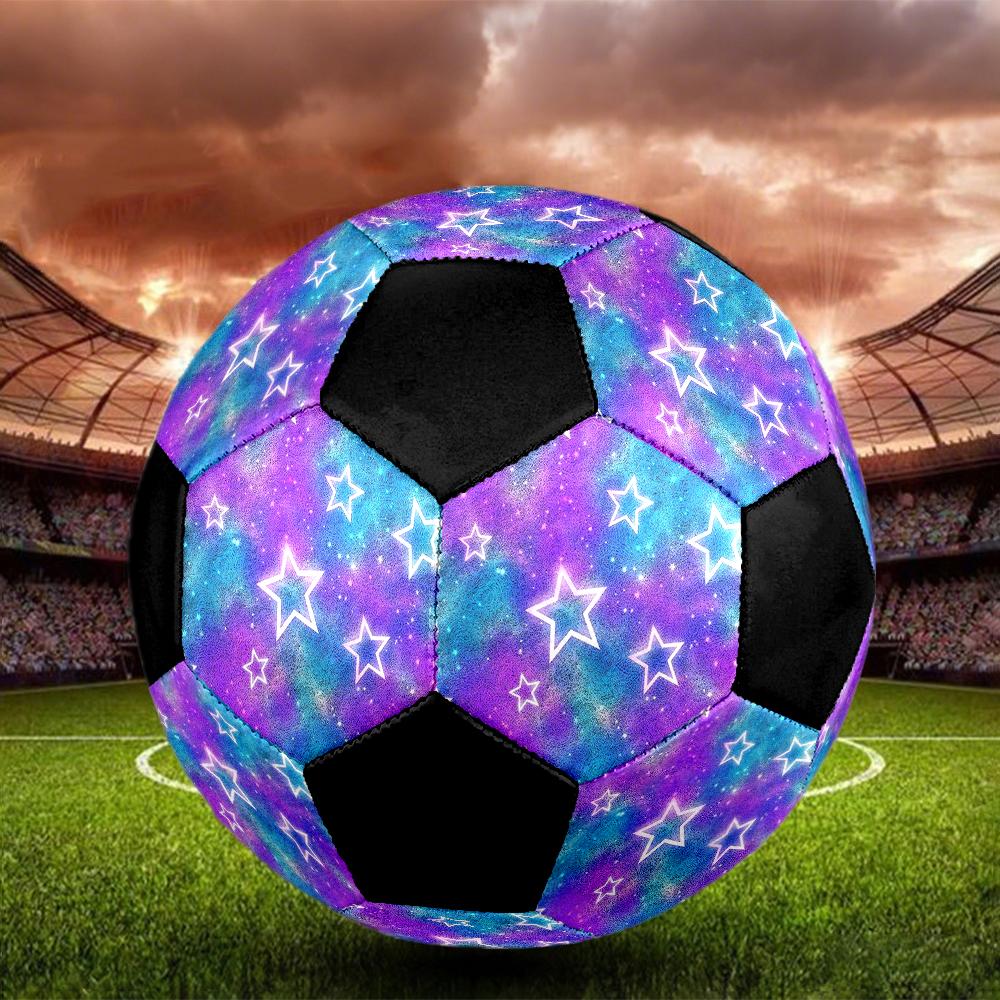 Colorful Pentagram Indoor Soccer Ball Colorful Machine Stitched PVC Size 5 Team Training Competition Ready Durable High-Bounce Cool Sports Gift