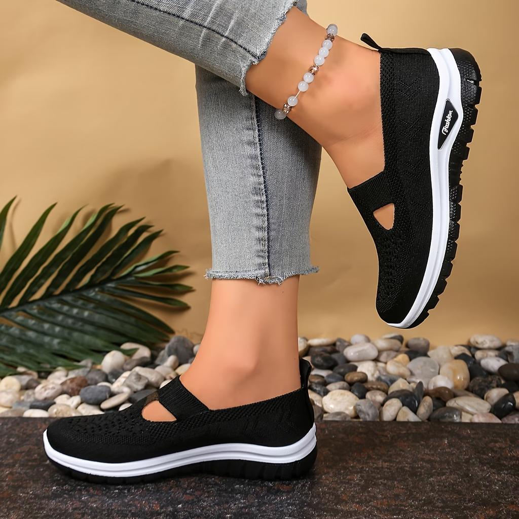 Sneakers da Donna Traspiranti con Suola Ammortizzata in PVC - Scarpe da Passeggio a Maglia Slip-On Basse Adatte per Interni/Esterni, Scarpe da Donna