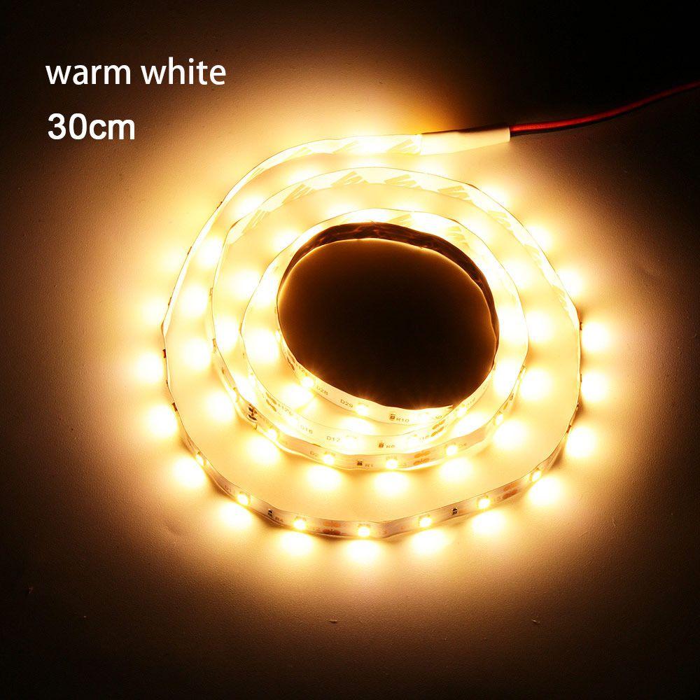 

50 см 30 светодиодов 30 см 18 светодиодов Гибкая светодиодная лента для корпуса компьютера ПК Лампа 2835 SMD Фоновая подсветка 30cm теплый белый