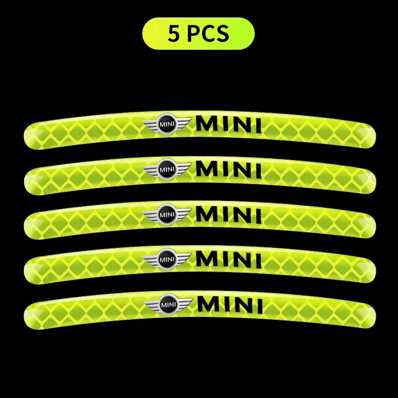 

For BMW M Car Wheel Hub Reflective Sticker Tire Rim Reflective Strips Decoration For Mini Cooper S R55 R56 R505360 Countryman Ac