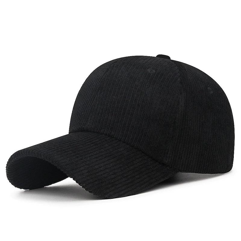 Solid Color Versatile Corduroy Baseball Cap Warm  Stylish Korean Style Peaked Cap Men's Plush Hat Women's Autumn and Winter Hat
