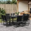 VidaXL Garden Dining Set 9 Pcs Black Textilene, Outdoor Dining Set, Garden Dining Furniture, Table and 3295123
