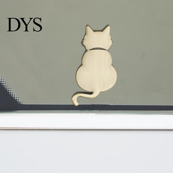 Car Stickers No Residue Decal Metal Cat 3D Animal Emblem for Scratch Hiding Chrome Removable Decals Finish Zinc Alloy Sticker Body And Trunk