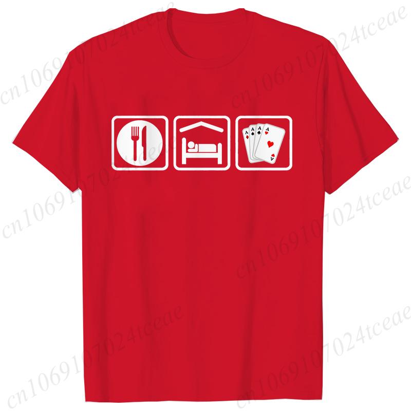 

Eat Sleep Poker Graphic Print Tops for Women Classic Graphic Clothes Retro Fashion Summer Woman Tee Shirt Unisex Clothing S