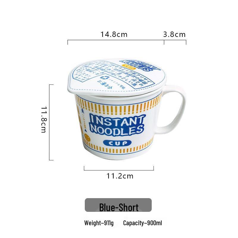 Ceramic Instant Noodle Bowl with Lid