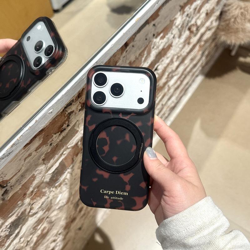 

Amber Leopard Rotating Stand Case for Apple iPhone 17/16 Pro/15/13 iPhone 16 Pro Max