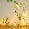 1/4/8PCS 2M Climbing Rattan Light String Willow Leaf USB Outdoor Copper Wire Rattann  Wedding Party Decorative LED String Light