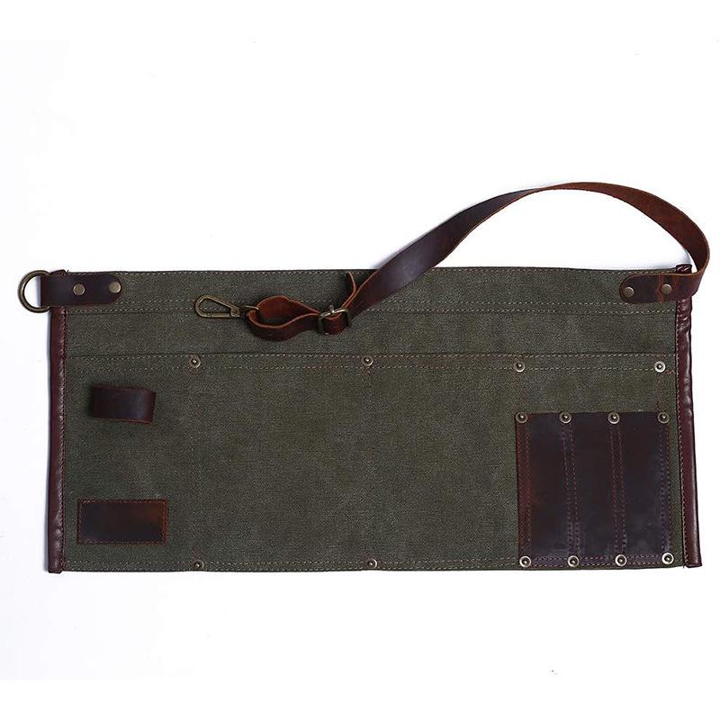 

Трансграничная поясная сумка для инструментов из вощеного холста с несколькими карманами для садоводства и деревообработки армия зеленый