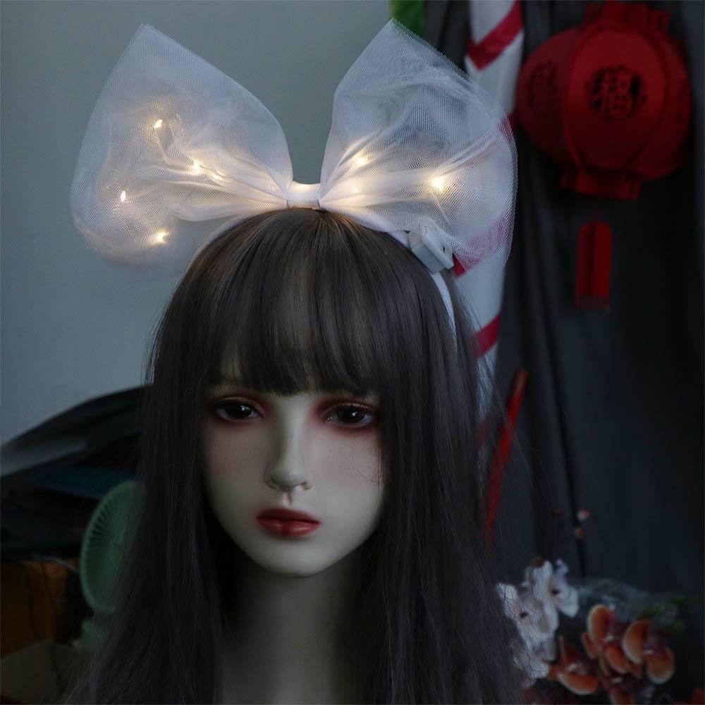 New Year Decoration Glowing Hair Band Bowknot LED Bow Headband Cosplay Costume Accessories   Men