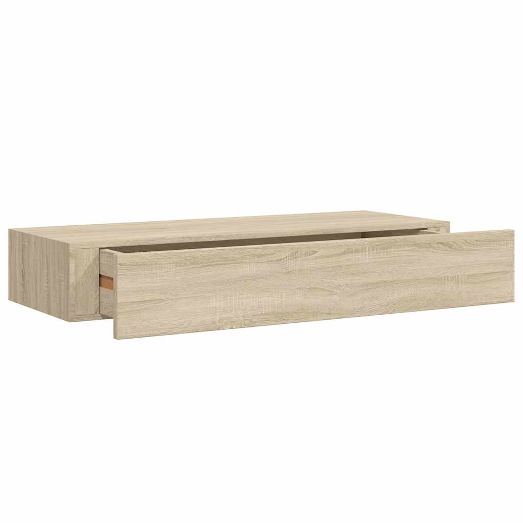 Vidaxl Półka Ścienna Z Szufladą, Kolor Dębu, 60 X 23,5 X 10 Cm, Mdf