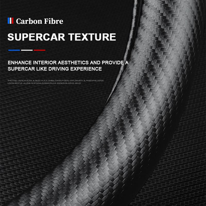 Car Leather Carbon Fiber Steering Wheel Cover For ISUZU MU-X D-MAX V-CROSS TAGA T17 T28 T30 Trooper ELF NQR Forward Rodeo Fargo