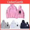 Bts Print Hoodie With Fleece Lining For Youth Casual Wear