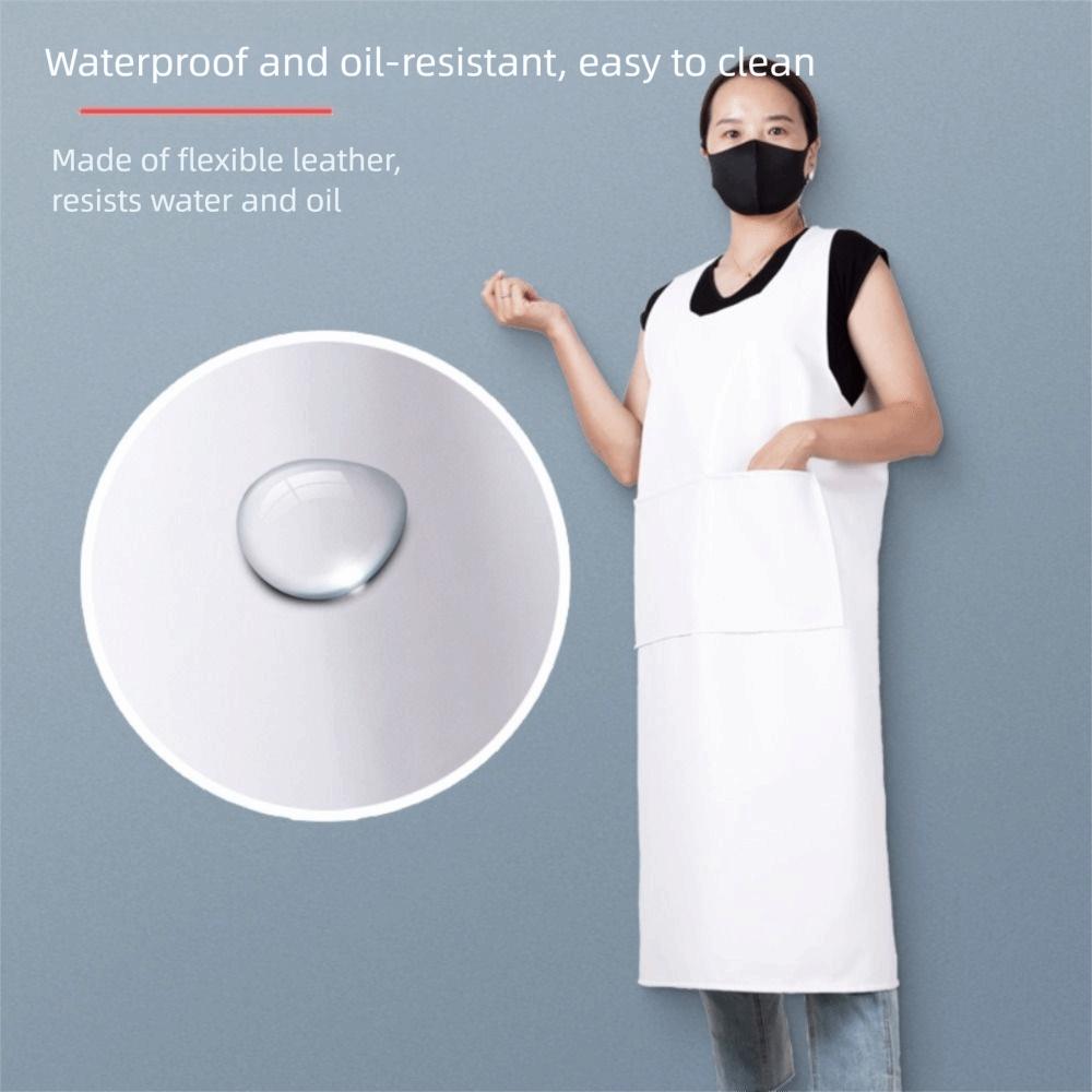 Oil-proof Work Smock Waterproof Cooking Work Clothes Durable Kitchen Apron Lab Work