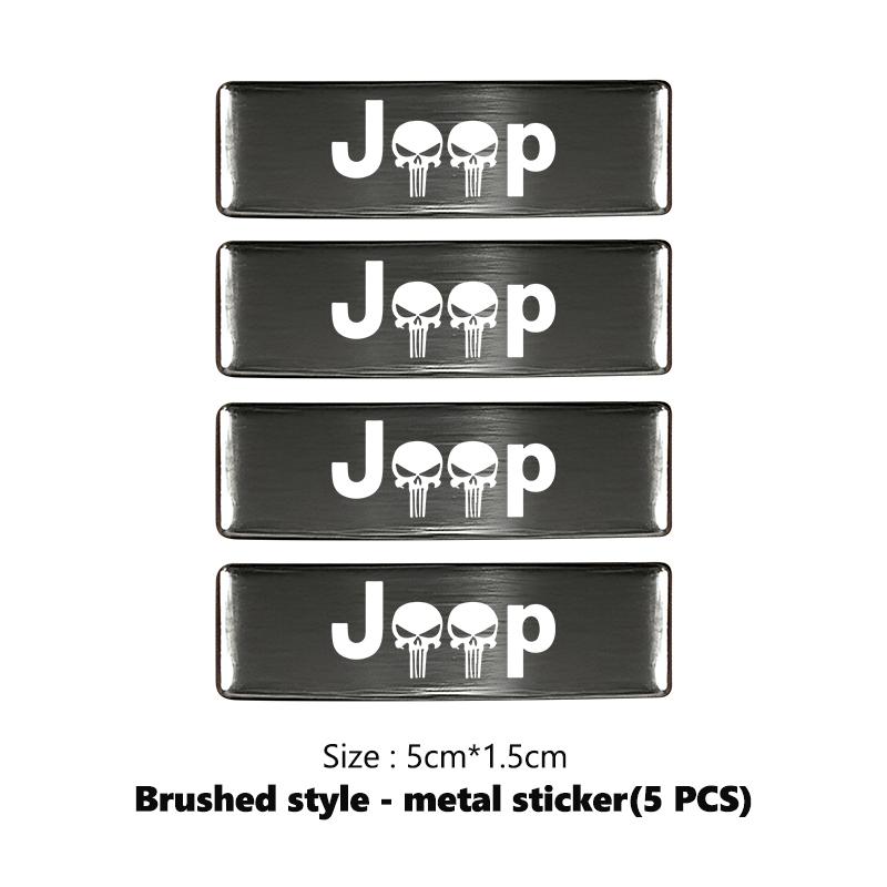 Car Trunk Body Sticker Aluminum Alloy Emblem Auto Stickers For Jeep Cherokee Wrangler JK Gladiator Compass Renegade Patriot AJT1