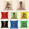 Soccer Fans World Cup 32 Teams Cotton Pillowcase With Emblem For Home Bar Lounge