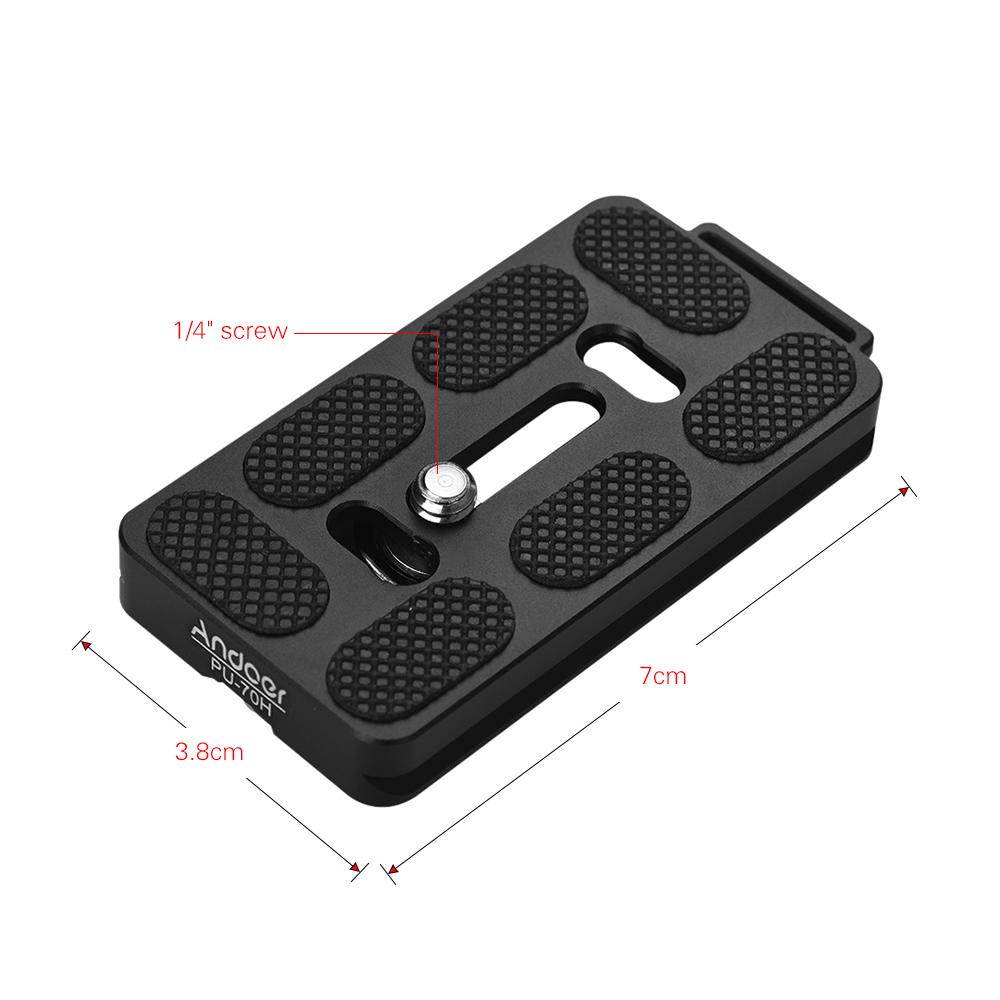 PU-70H 70mm Quick Release QR Plate with Attachment Loop for Arca Swiss Tripod