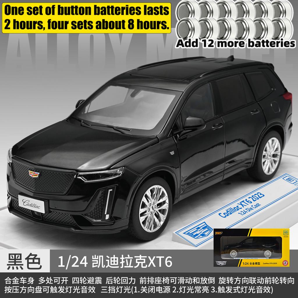 1:24 Cadillac XT6 2023 Off Road SUV Alloy Car Model Diecast Metal Car Vehicles Model Simulation Sound & Light Collection Present
