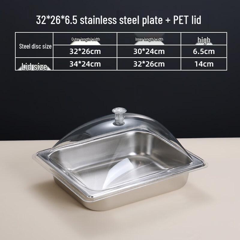 Youde Stainless Steel Food Basin with Transparent Lid