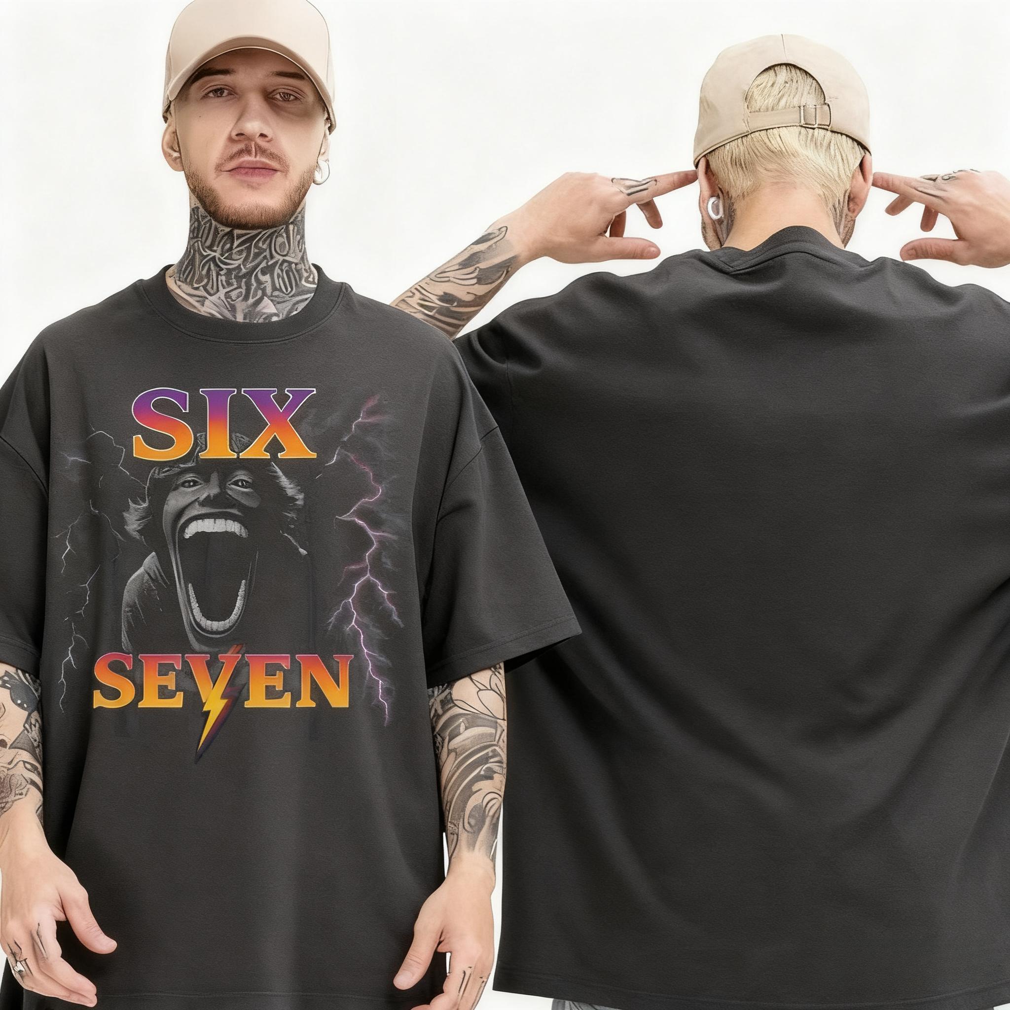 

6 7 67 Bootleg 6 7 Meme Design Funny 67 Mens Summer Tshirt 100 Cotton Casual Tshirt Loose Shortsleeved Shirt M