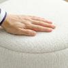 Nesting Round Ottoman with Storage Set of 2 - Cream/Brown