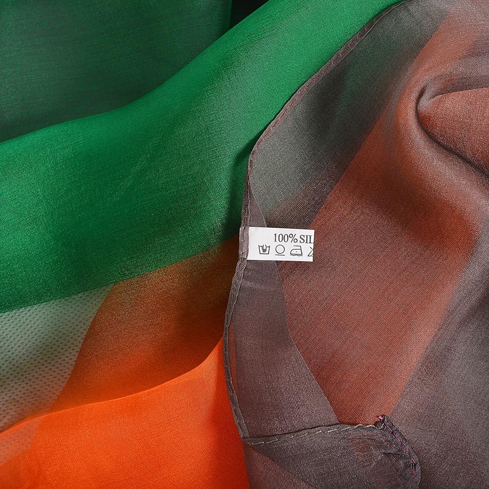 BYSIFA|Fall Winter 100% Silk Long Scarves Shawls Green Yellow Pink Grey Female Gradient Color Neck Scarf Summer Silk Scarf Cape