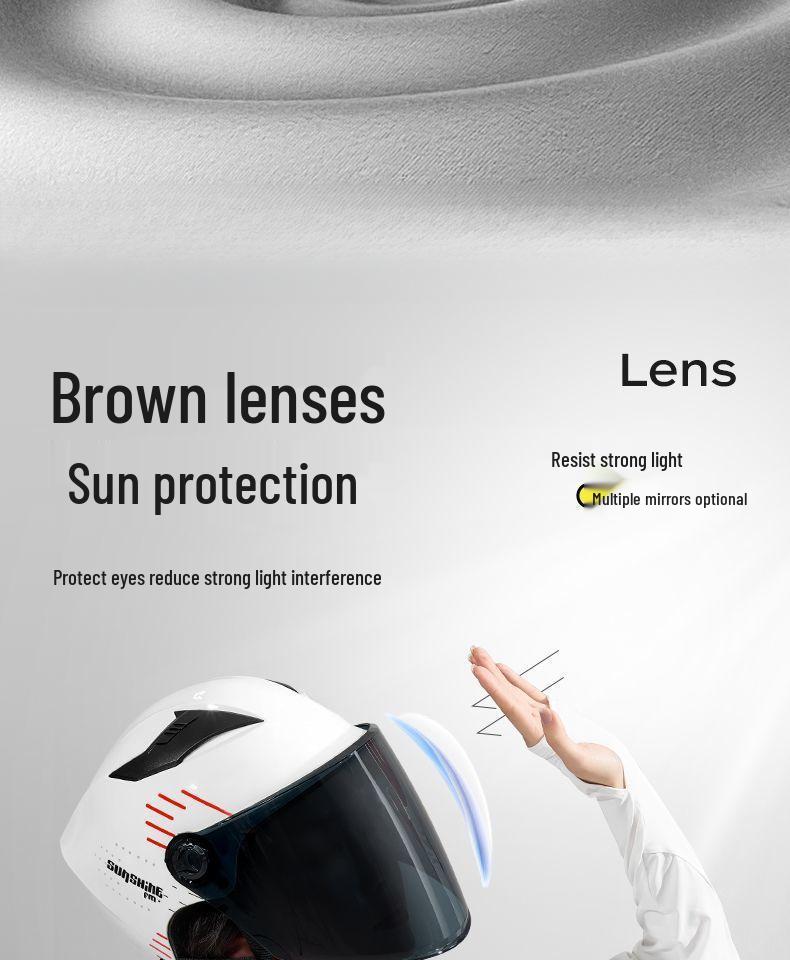 Unisex Certified Electric Motorcycle Helmet - Summer Sunscreen, Meets National Standards