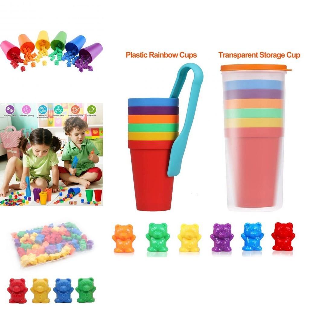 Colorful Rainbow Bear Counting Math Toy Set For Early Education