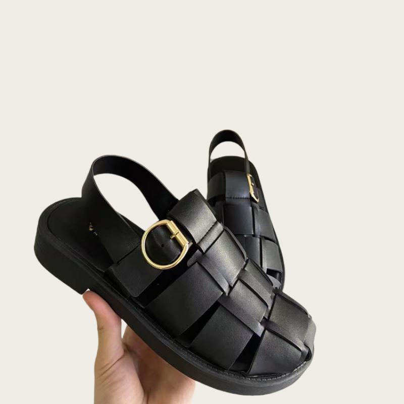2025 New Roman Women Sandals Summer Outside Casual Comfortable Soft Bottom Versatile Beach Buckle Strap Women Sandals