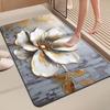 Tappetino da bagno ispessito con stampa floreale Tappeti antiscivolo da bagno in lavabo Vasca da bagno Lato Tappetino da pavimento Cabina doccia Zerbino Cuscinetto 3D in memory foam