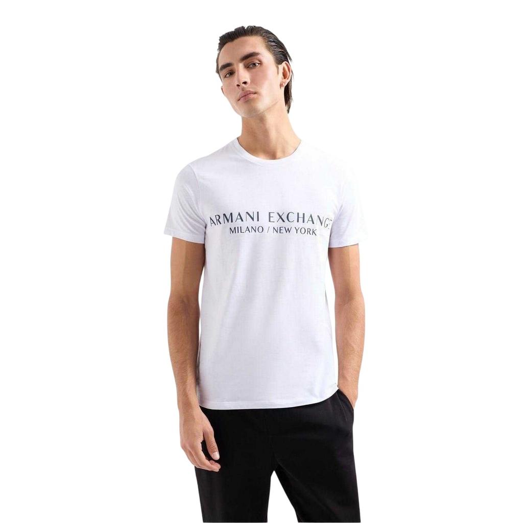 Armani Exchange Mens Lettering Crew Neck Regular T-Shirt