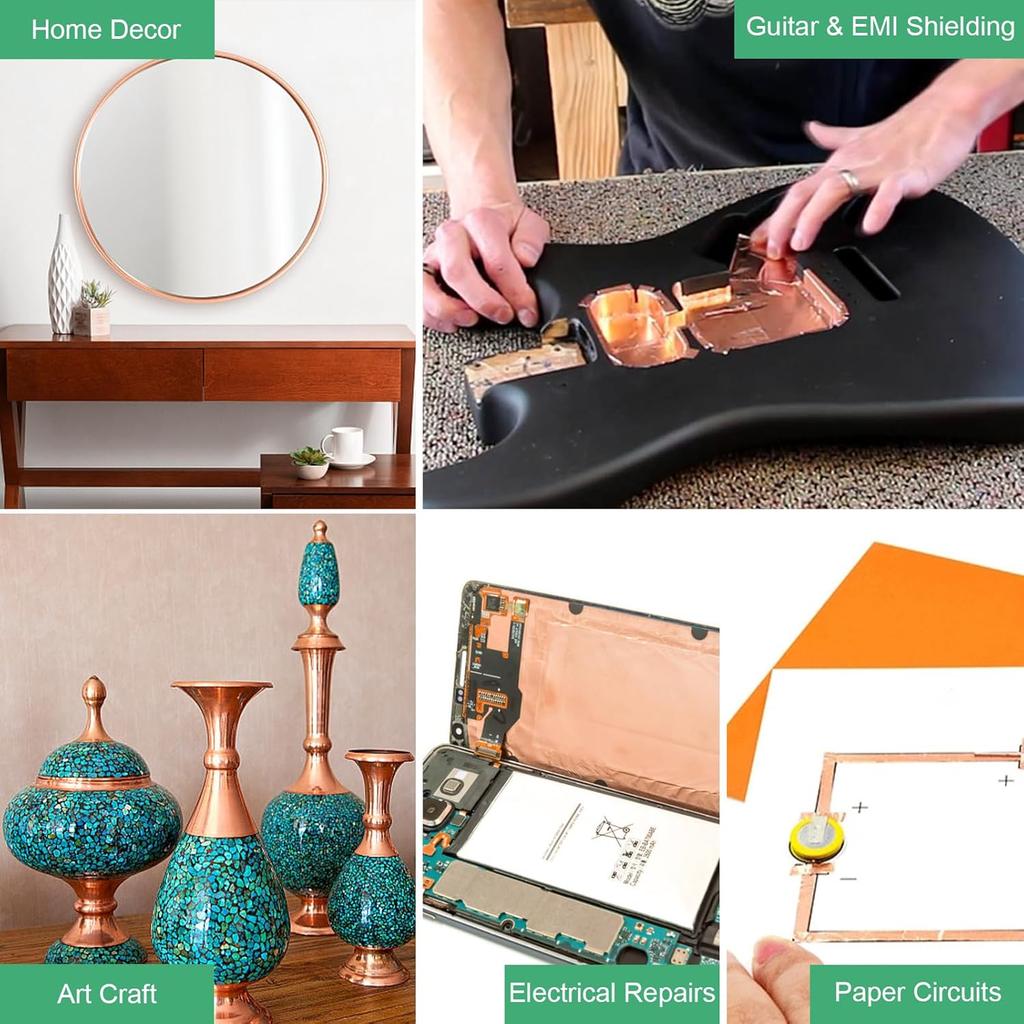 Double-sided conductive copper foil tape, snail colored glass conductive tape, DIY circuit and electrical repair tape