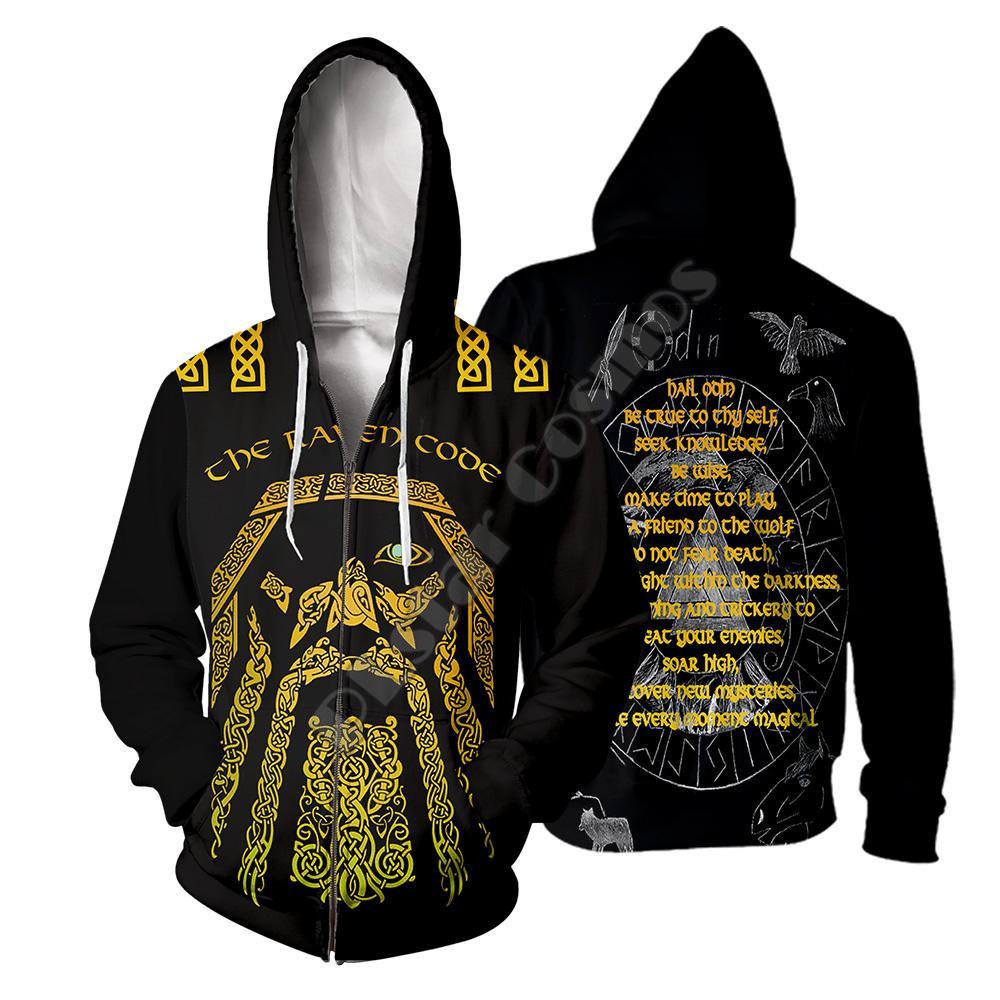 New Tattoo Printed Sweatshirt 3d Zipper Hooded Sweatshirt