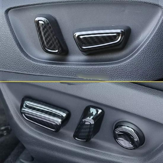 For Toyota Camry 2018-2024 Carbon Fiber Power Seat Adjust Switch Cover Cap Trims