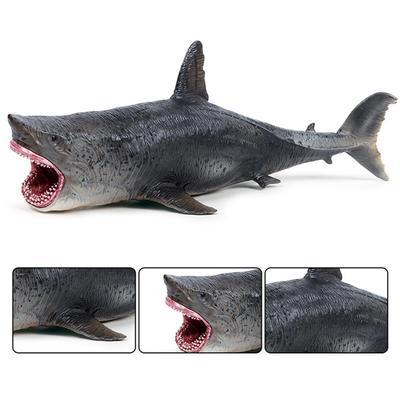 Sea Life Model Megalodon Shark Figure Aquarium Ocean PVC Education Marine Animals Toy Collectio M8V4