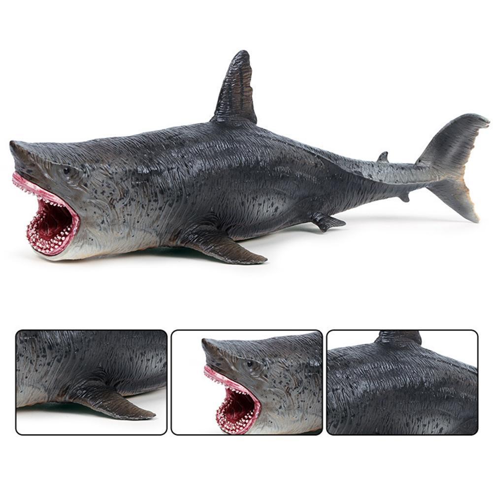 Sea Life Model Megalodon Shark Figure Aquarium Ocean PVC Education Marine Animals Toy Collectio M8V4