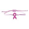 Paquete de 24 pulseras trenzadas de cinta ajustables, pulsera cómoda para la causa de concienciación sobre el cáncer de mama