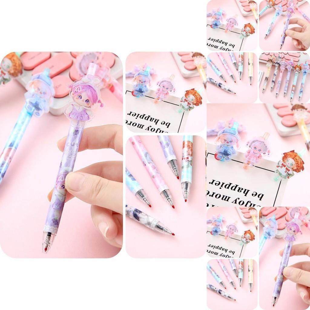 Cute Cartoon Cotton Doll Sticky Push Pen For Students Girls And Wholesale Stationery Supplies Independent Model 926)