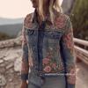 New Trendy 3D Pattern European-American Fashion High Street Denim Jacket with Lapel