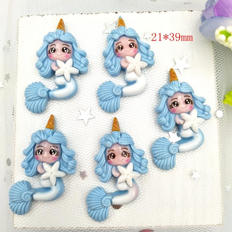 

10pcs Mixed Cartoon Princess Mermaidl Flatback Resin Cabochons Embellishments Scrapbook Craft DIY Hair Accessories