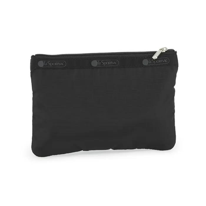 Recycled Black 3-Zip Cosmetic Pouch [7158.R086]